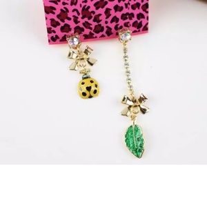 Ladybug Leaf Dangle Earrings